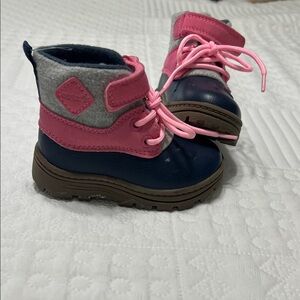 Carter's Pink and Navy Girl’s Duck Boots